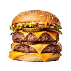 Cheeseburger isolated on transparent background,transparency 