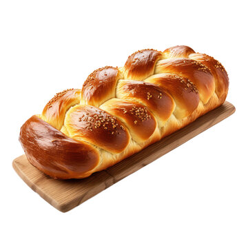 Challah Bread isolated on transparent background,transparency 