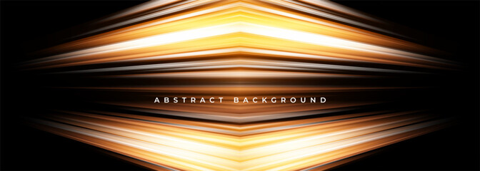 Fototapeta na wymiar Black and orange modern abstract background with yellow glowing movement and high-speed light effect. Vector illustration banner