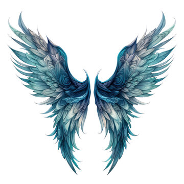 Fantasy angel wings isolated on transparent background,transparency 