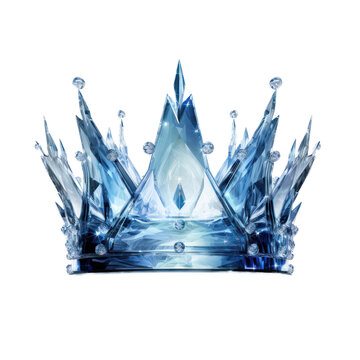 Fantasy crystal crown isolated on transparent background,transparency 