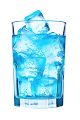 Glass of blue water,fancy drinks coctail isolated on transparent background,transparency 