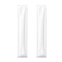 Long white sachets mockup,white long plastic bag for product isolated on transparent background,transparency  - obrazy, fototapety, plakaty