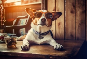 dog with glasses