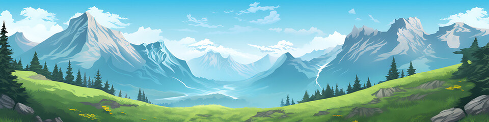 Pixel art game background mountains adventure