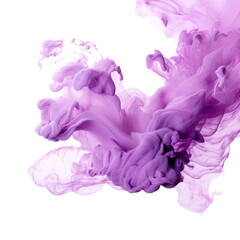 Purple ink smoke isolated on transparent background,transparency 