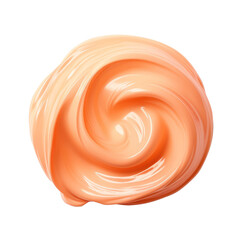 Orange smudge smear cream isolated on transparent background,transparency 