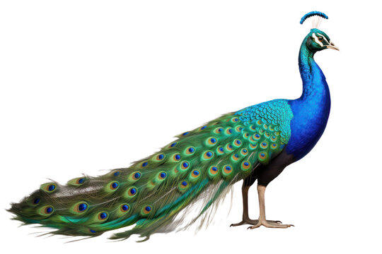 Peacock isolated on transparent background,transparency 