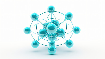 Hydrogen atom 3d illustration