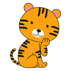 cute tiger animal cartoon illustration