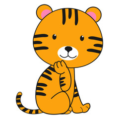 cute tiger animal cartoon illustration