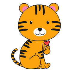 cute tiger animal cartoon illustration