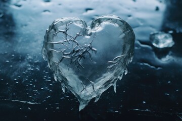 Heart encased in ice, representing emotional numbness