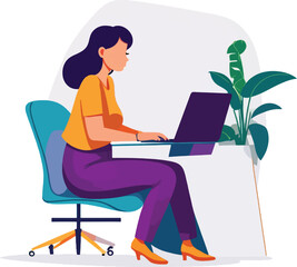 Fototapeta na wymiar woman sitting on the chair using laptop