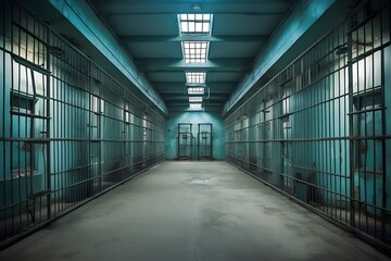 The prison cell is dark - obrazy, fototapety, plakaty