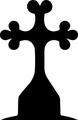 Halloween cemetery cross silhouette vector illustration. Decoration for Halloween design