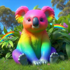 Naklejka premium Animals and colors that personify openness. Nothing inside my heart In the quiet meadow