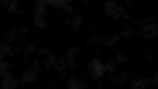 Animated Dark Abstract Black Background Featuring Technology, Random Dots, and Grid