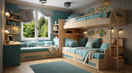 Interior of a youth bedroom