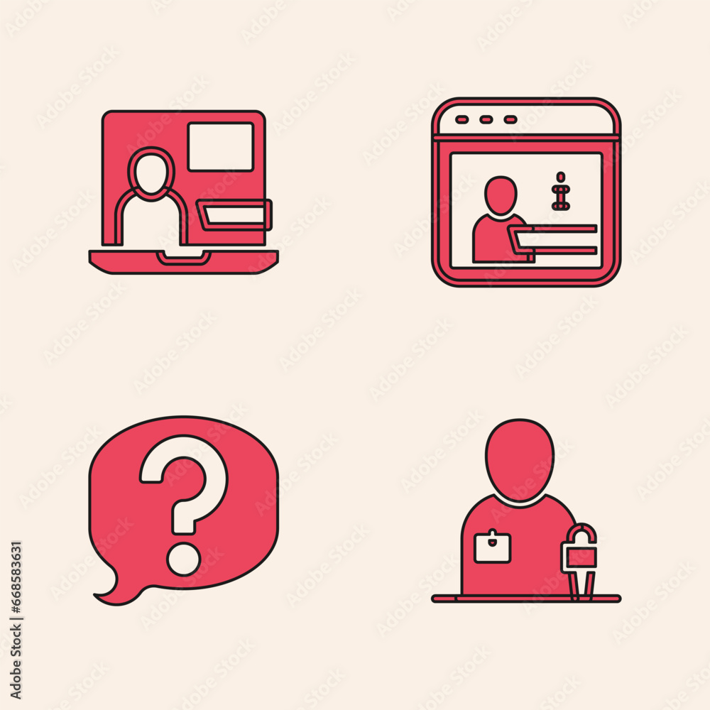 Canvas Prints set journalist news, world, information and speech bubble chat icon. vector