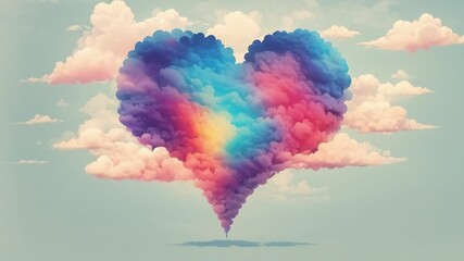Fototapeta premium heart cloud abstract background
