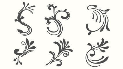 Swirl ornament line stroke. Ornamental curls and swirls. Decorative Borders and Frames