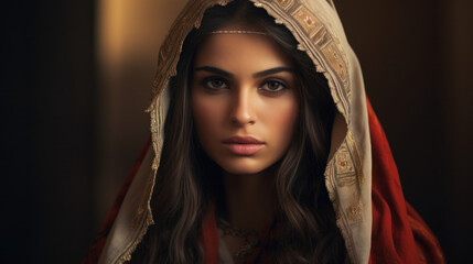 Portrait Dubai woman in the traditional dress
