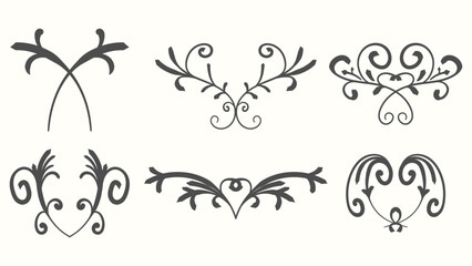 Label ornament divider. Collection of hand drawn borders. Decoration vintage style design