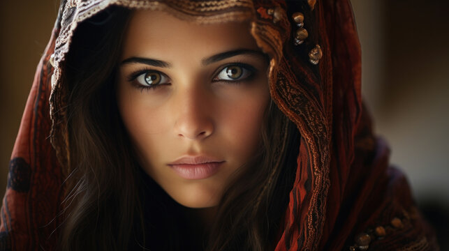 Portrait Dubai woman in the traditional dress