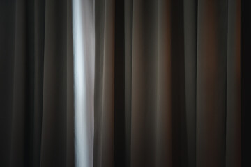 Empty curtain interior in bedroom with sunlight 
