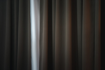 Fototapeta premium Empty curtain interior in bedroom with sunlight 