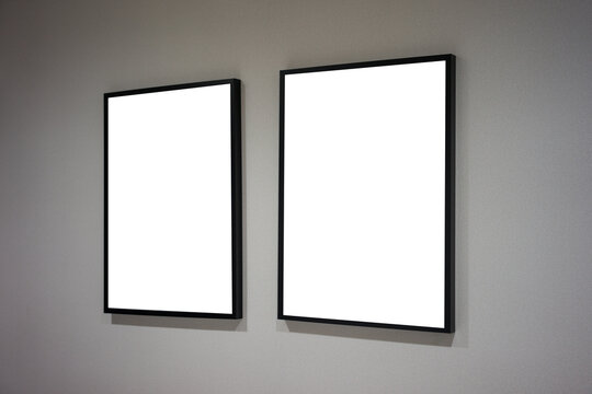 blank frame on a grey background
