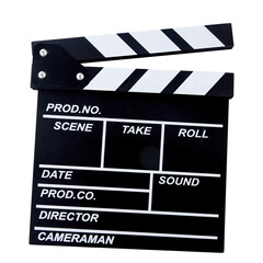 Obraz premium Cutout of an isolated movie clapper board with the transparent png 
