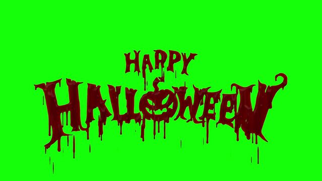 Animated bloody text Happy Halloween