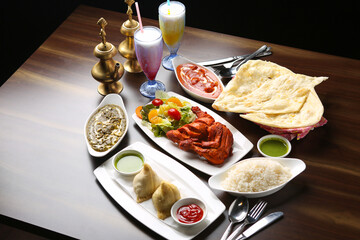 a dinner at an Indian restaurant