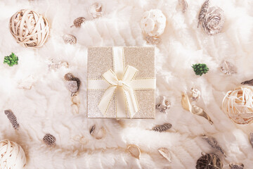 christmas background with christmas gift decorations