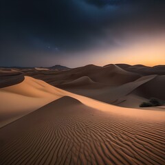 Fototapeta na wymiar A surreal, starlit desert where sand dunes resemble flowing liquid3