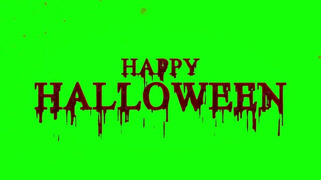 Animated bloody text Happy Halloween