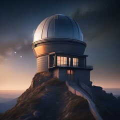 Fototapeta na wymiar A celestial, starlit observatory perched on a mountaintop, revealing cosmic wonders3