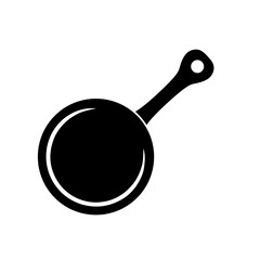 cast iron frying pan icon vector - obrazy, fototapety, plakaty