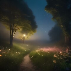 A dreamy, night-time meadow where fairies dance amidst a shower of shooting stars3