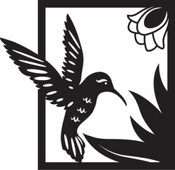 BIRD FLOWER LASER METAL WALL ART BIRD