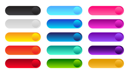 Buttons for Web Colorful Gradient Glossy Buttons For Web
