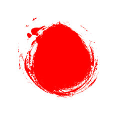Grunge Kreis mit roter Farbe als Button oder Hintergrund - obrazy, fototapety, plakaty