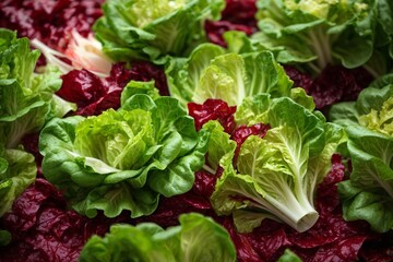 Fresh Romaine Lettuce (lettuce) on wooden background