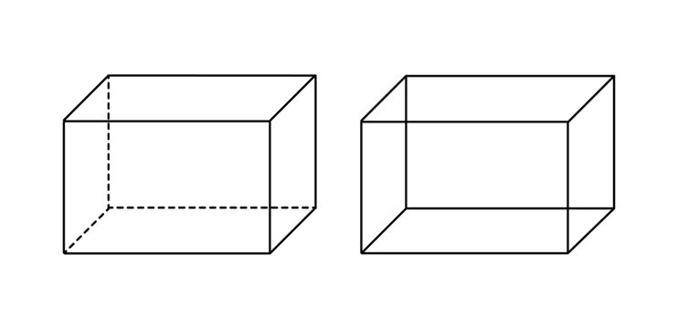 Parallelepiped on a white background for study, mathematic, geometry, education, school, algebra