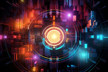 Obraz premium Abstract technology digital line electronic network data innovation concept background.