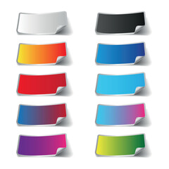 Empty stickers colorful set