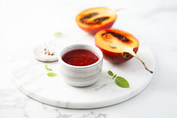 Homemade granadilla sauce or jam
