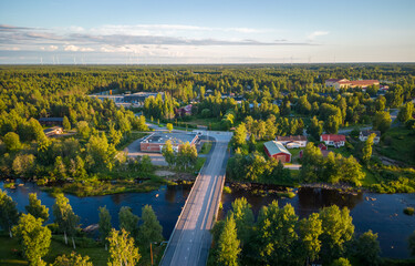 Pyhäjoki town at summertime, Finland